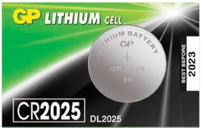 Батарейка GP Lithium, CR2025, литиевая, 1 шт., в блистере (отрывной блок)
