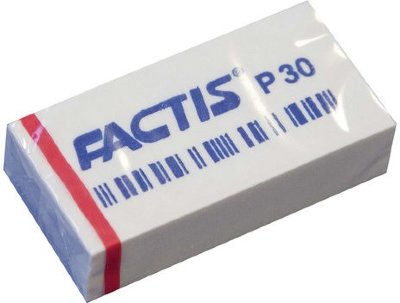 Резинка стирательная FACTIS P 30, прямоугольная, 40х20х10 мм, мягкая, ПВХ