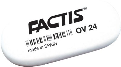 Резинка стирательная FACTIS OV 24, овальная, 49х24х9 мм, мягкая, синтетический каучук
