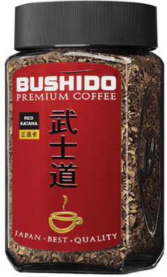 Кофе растворимый BUSHIDO "Red Katana", сублимированный, 100 г, 100% арабика, стеклянная банка, BU10009014