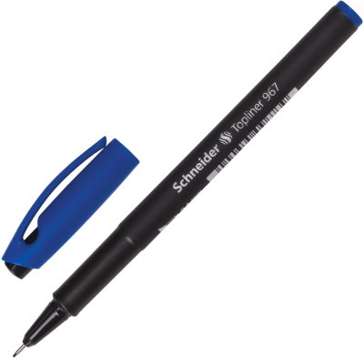Ручка капиллярная SCHNEIDER "Topliner 967", СИНЯЯ, черный корпус, линия письма 0,4 мм