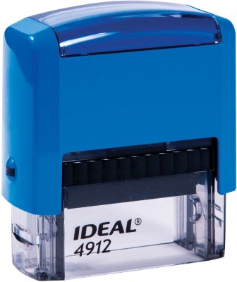 Штамп самонаборный 4-строчный, размер оттиска 47х18 мм, синий без рамки, TRODAT IDEAL 4912 P2, КАССЫ