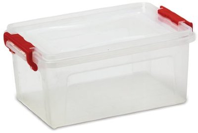 Ящик 25 л, с крышкой на защелках, для хранения, 24х48х32 см, пластиковый, прозрачный, IDEA