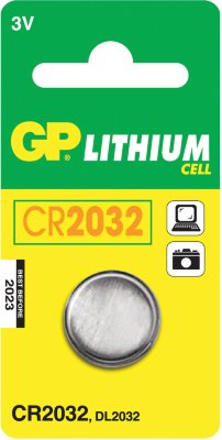 Батарейка GP Lithium, CR2032, литиевая, 1 шт., в блистере