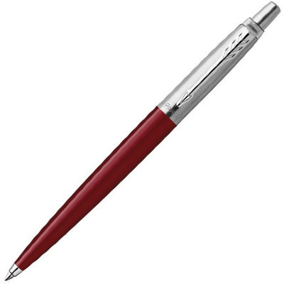 Ручка шариковая PARKER "Jotter Plastic CT", корпус красный, детали из нержавеющей стали, синяя, R0033330