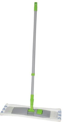 Швабра с флаундером 40 см, телескопический черенок 120 см, резьба 1,6 см, микрофибра/абразив (тип К), ЛЮБАША, 605029
