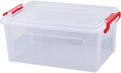 Ящик 14 л, с крышкой на защелках, для хранения, 18х43х28 см, пластиковый, прозрачный IDEA