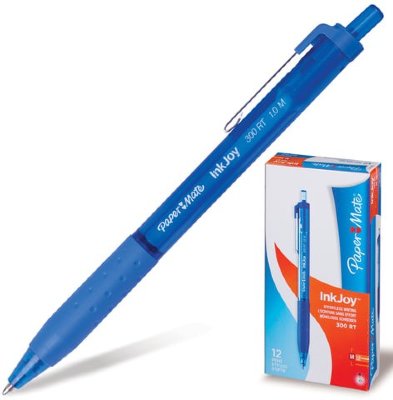 Ручка шариковая автоматическая PAPER MATE "Inkjoy 300 RT", СИНЯЯ, узел 1,2 мм, линия письма 1 мм