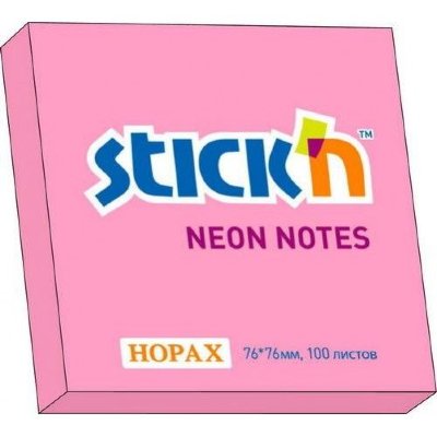 Hopax Бумага с липким краем (76*76мм) 100л розовый, НЕОН -21166