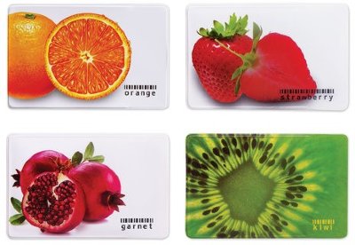 Обложка-карман для карт, пропусков "Фрукты", 95х65 мм, ПВХ, полноцветный рисунок, дизайн ассорти, ДПС