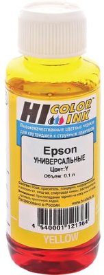 Чернила HI-COLOR для EPSON универсальные, желтые 0,1 л, водные
