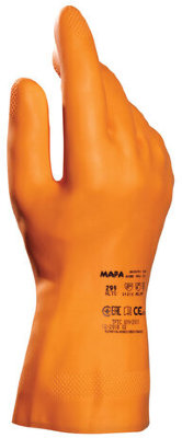 Перчатки латексные MAPA Industrial/Alto 299, хлопчатобумажное напыление, размер 10 (XL), оранжевые