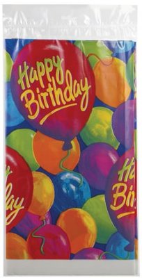 Скатерть полиэтилен, 140х260 см, шары "С днем рождения"