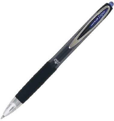 Ручка гелевая автоматическая UNI-BALL "Signo", СИНЯЯ, корпус тонированный, узел 0,7 мм, линия письма 0,4 мм