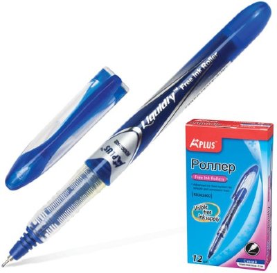 Ручка-роллер BEIFA (Бэйфа) "A Plus", СИНЯЯ, корпус с печатью, узел 0,5 мм, линия письма 0,33 мм