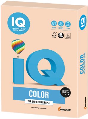 Бумага IQ color, А4, 160 г/м2, 250 л., пастель, темно-кремовая, SA24