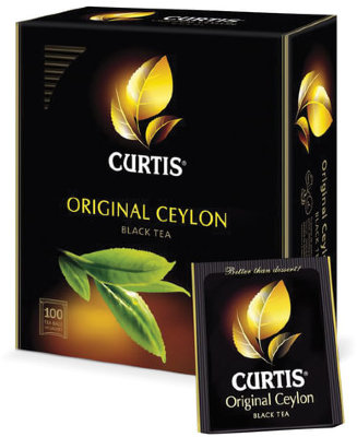 Чай CURTIS (Кёртис) "Original Ceylon Tea" ("Ориджинал Цейлон Ти"), черный, 100 пакетиков в конвертах по 2 г, 510619