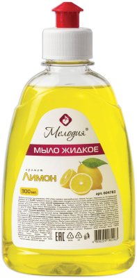 Мыло жидкое 300 мл, МЕЛОДИЯ "Лимон", пуш-пул