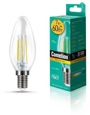 Светодиодная лампа Camelion LED7-C35-FL/830/E14 ***МСК