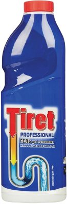Средство для прочистки канализационных труб 1 л, TIRET (Тирет) Professional, гель