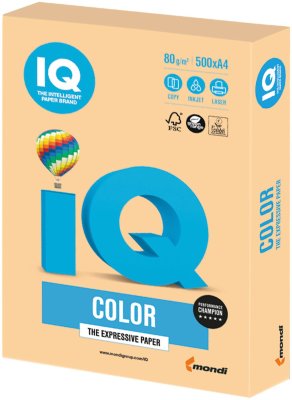 Бумага IQ color, А4, 80 г/м2, 500 л., умеренно-интенсив, золотистая, GO22