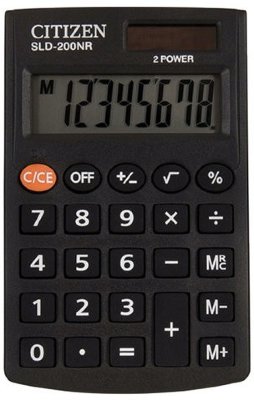 Калькулятор карманный CITIZEN SLD200NR (98х60 мм), 8 разрядов, двойное питание