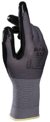 Перчатки текстильные MAPA Ultrane 553, нитриловое покрытие (облив), размер 8 (M), черные