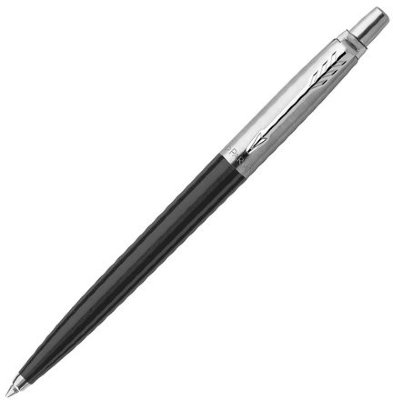 Ручка шариковая PARKER "Jotter Plastic CT", корпус черный, детали из нержавеющей стали, синяя, R0033010