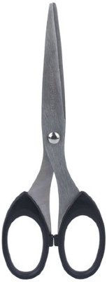 Ножницы БИЗНЕСМЕНЮ, 160 мм, классической формы, чёрные, 2-х сторонняя заточка, 236933
