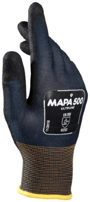 Перчатки текстильные MAPA Ultrane 500, нитриловое покрытие (облив), маслостойкие, размер 10 (XL), черные