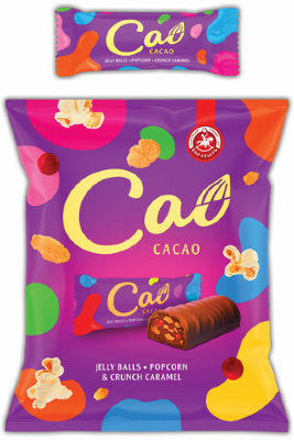 Конфеты шоколадные CAO с мармеладом, взрывной карамелью и кукурузными хлопьями, 1 кг, ПР7057